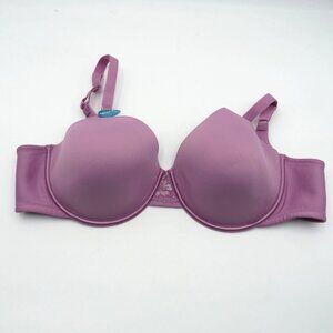 Vanity Fair 44D Purple Full Coverage T Shirt Bra Lace‎ Detail Adjustable Straps